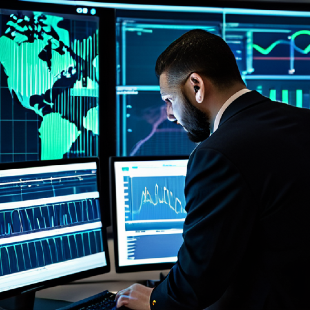A focused male cybersecurity analyst in a modest business suit, fully clothed, seated at a modern workstation within a dimly lit, state-of-the-art Security Operations Center (SOC). Multiple glowing screens in front of him display intricate network diagrams, real-time data streams, and dynamic alert dashboards. Abstract visual lines connect various data points across the screens, symbolizing real-time event correlation and threat detection. The analyst has a serious, concentrated expression, perfect anatomy, natural pose, well-formed hands, proper finger count, correct proportions, natural body proportions. The environment is high-tech, professional, and secure. Professional photography, cinematic lighting, sharp focus, high resolution. safe for work, appropriate content, fully clothed, professional.