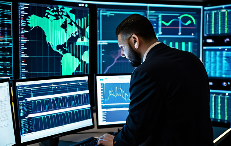 A focused male cybersecurity analyst in a modest business suit, fully clothed, seated at a modern workstation within a dimly lit, state-of-the-art Security Operations Center (SOC). Multiple glowing screens in front of him display intricate network diagrams, real-time data streams, and dynamic alert dashboards. Abstract visual lines connect various data points across the screens, symbolizing real-time event correlation and threat detection. The analyst has a serious, concentrated expression, perfect anatomy, natural pose, well-formed hands, proper finger count, correct proportions, natural body proportions. The environment is high-tech, professional, and secure. Professional photography, cinematic lighting, sharp focus, high resolution. safe for work, appropriate content, fully clothed, professional.