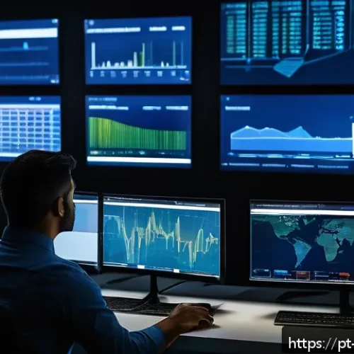 Home 15 SIEM과 데이터 손실 방지 DLP 통합 방안 - A modern corporate security operations center (SOC) with diverse professionals analyzing real-time S...
